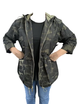 Chicos NWT Zenergy $139 Anorak Olive Camo Embossed Womens S L XL Coat Jacket - Image 1 of 4