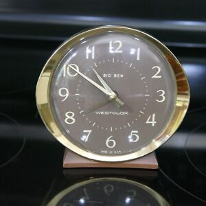 Vintage Westclox La Salle, ILL. Big Ben Alarm Clock Brown/Brass Case ~ Works
