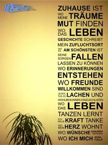 Zuhause ist.., №3 Wandtattoo oracal MATT Wohnzimmer Wandaufkleber Spruch - Bild 1 von 2