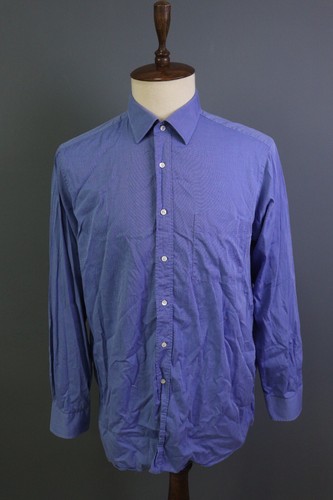 Camicia elegante Christian Dior blu manica lunga con bottoni taglia 44