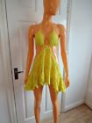 Anna Kosturova Yellow Crochet Beach Summer Cover Up Dress Size Small UK8