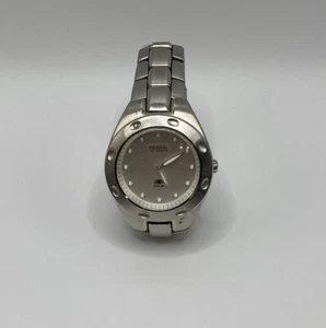 Montre homme bleu fossiles AM-3302 cadran argent WR 100 m lunette rotative - Photo 1/7