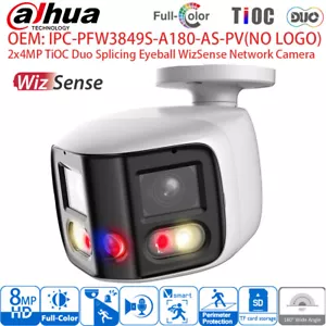 Telecamera panoramica 8 MP 180° IP POE DAHUA OEM 4K doppio obiettivo TiOC proiettile doppia luce - Foto 1 di 16