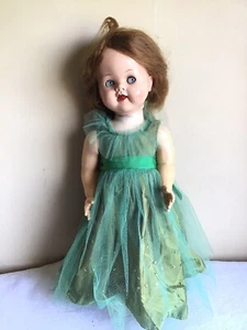 Bambola bambino vintage ideale Saucy Walker capelli rossi occhi blu occhio sonnolento plastica dura - Foto 1 di 14