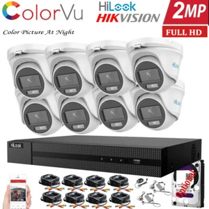  HIKVISION COLORVU CCTV SYSTEM KIT HILOOK 1080P FULL HD NIGHT COLOR CAMERA KIT - Picture 1 of 20