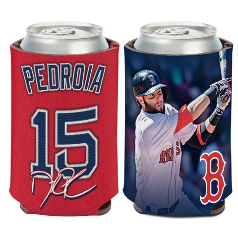 Boston Red Sox Can Cooler 12 oz. Dustin Pedroia Koozie Cover