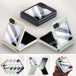 For Samsung Galaxy Z Flip6/5 Slim PU Leather Screen Film Hinge Protection Case - Picture 1 of 11