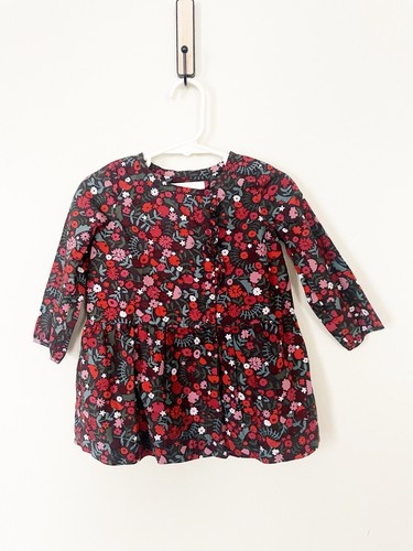 Abito per bambini Burberry taglia 18 mesi rosso marrone floreale bottone