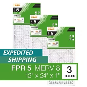 (3-Pack) 12x24x1 Air Filter MERV 8 for Furnace HVAC, Filtro de aire Plisado - Picture 1 of 11