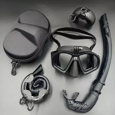 Low Volume Diving Mask Tempered Glass Freedive Mask J-type Diving Mask Snorkel  - Image 1 of 4