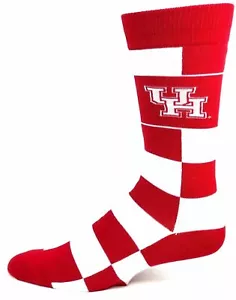 Calze Houston Cougars rosse e bianche blocco a scacchi Deuce Crew - Foto 1 di 2
