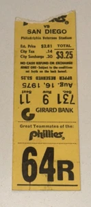 Dave Winfield HR #35 Ticket Stub Phillies Padres MLB Career Homer 8/16/1975 HOF - Picture 1 of 3