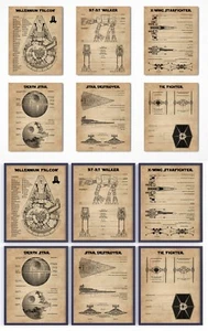 Juego de 6 impresiones artísticas vintage de patentes de Star Wars con o sin marcos Starwars - Imagen 1 de 23