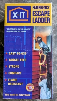 X-IT 2 pisos escalera de escape de incendios de emergencia seguridad en el hogar compacta reutilizable 13 pies nueva en caja Foto 1 de 4