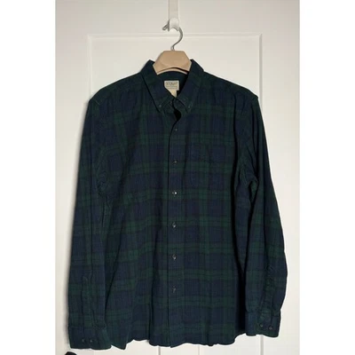 LL Bean Flannel Button Down Blue Green Mens Size XL Long Sleeve Vintage - Image 1 of 4