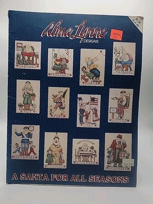 Alma Lynne Designs A SANTA FOR ALL SEASONS Cross Stitch Booklet Vintage  - Image 1 of 4