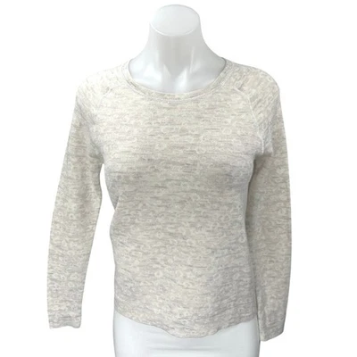 Suéter Top Ann Taylor LOFT Mujer Lana Crema Leopardo Estampado Animal Manga Larga S Foto 1 de 4