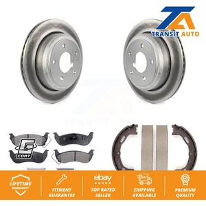 Disc Coated Rotors Semi-Metallic Pads And Parking Shoes Rear Kit For Ford Ranger - Picture 1 of 12
