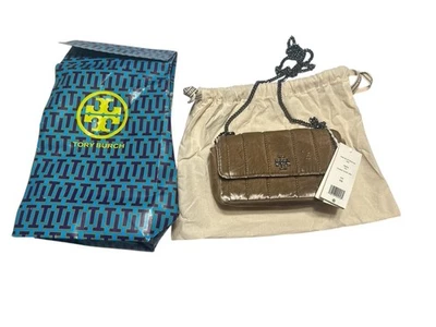  Tory Burch SMALL KIRA VELVET CONVERTIBLE SHOULDER BAG CLASSIC TAUPE  - Image 1 of 4