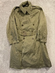 Vintage WW2 US Army Field Officers Overcoat Short Large Dated 1946 Trench Coat * - Picture 1 of 9