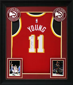 Hawks Trae Young Authentic Signed Red Nike Swingman Framed Jersey BAS - Picture 1 of 1