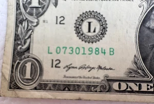 07/30/1984 BIRTHDAY NOTE/ANNIVERSARY/SPECIAL DATE SERIAL NUMBER ONE DOLLAR BILL - Picture 1 of 3