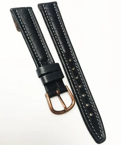 Hirsch Brand New 16mm Original Black Genuine Leather BABYCROCORAIN Watch Band - Picture 1 of 4