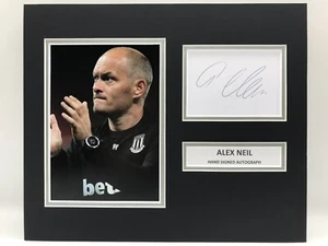 RARO espositore fotografico firmato Alex Neil Stoke City + autografo COA SCFC - Foto 1 di 3