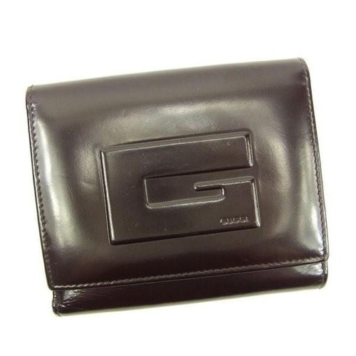 Portafoglio Gucci Borsa Portafoglio Pieghevole Logo G Marrone Donna Autentica Usata Y5266