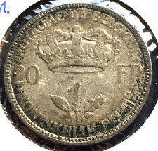 1935 BELGIUM 20 FRANCS WORLD SILVER COIN - LEOPOLD III (669)