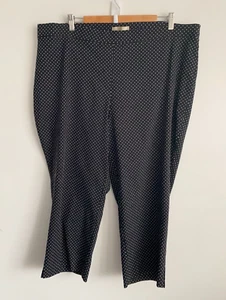 Regatta Pants Women Plus Sz 20 Black White Cropped PullOn Straight Stretch Comfy - Picture 1 of 14