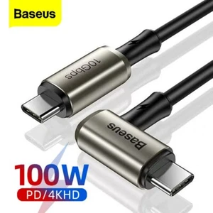 Baseus 90 Degree USB 3.1 Gen2 USB C to USB C Cable 5A 100W PD Charge 4K. 1.5m - Picture 1 of 9
