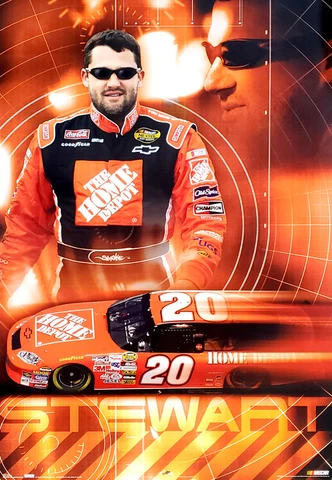 Tony Stewart SMOKE Home Depot #20 NASCAR 2005 Racing Rare 22x34 Wall POSTER Cover