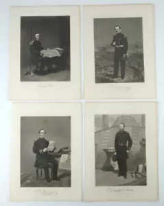 4 vintage Alonzo Chappel Art Engraving Print Civil War Officers - Picture 1 of 13