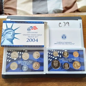 2004-S, U.S. Mint Proof Set, OGP, COA, with 50 State Qrt Proof Set, 11 Coins - Picture 1 of 1