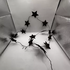 Set Of 2 Tin Star On Twisted Wire Garlands 32” Each Rustic Primitive Farmhouse - Picture 1 of 6