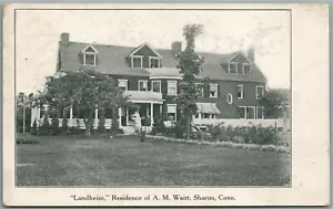 SHARON CT LANDHEIM RESIDENZ von A.M.WAITT ANTIKE POSTKARTE - Bild 1 von 2