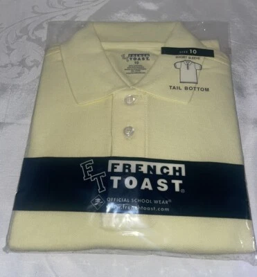 Uniforme Escolar French Toast Manga Corta Polo Amarillo Talla 10 NUEVO Foto 1 de 4