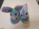 Build A Bear Slippers Little Girls Size L 1/2 Colorful Rabbit