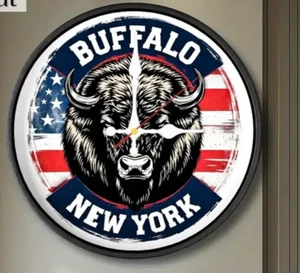 Buffalo Bills wall clock 2D SILENT MOVEMENT DESIGN - Picture 1 of 2
