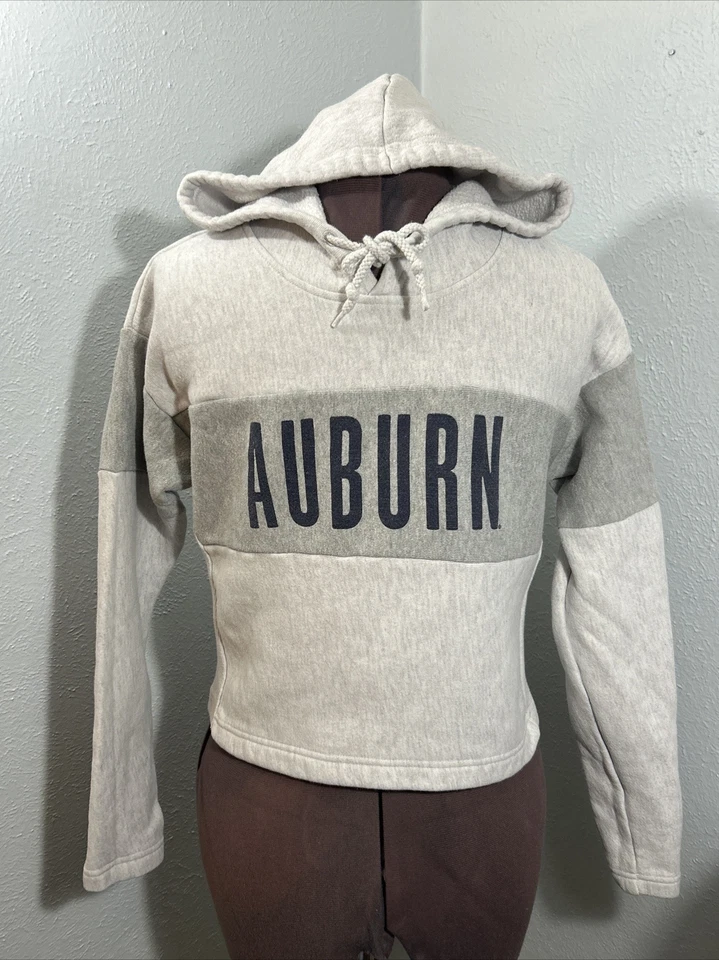 Sudadera con Capucha Recortada Auburn Champion Tejido Inverso XS Gris De Colección War Eagle Tigers Foto 1 de 4