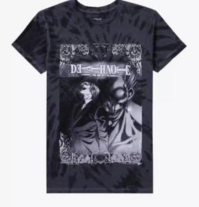 Death Note Herren Ryuk and Light Metallic Foil Tie-Dye T-Shirt Schwarz Silber XL - Bild 1 von 6