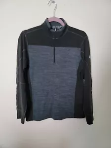 Maglione Kuhl Born in the Mountains grigio e nero 1/4 zip taglia uomo small - Foto 1 di 4