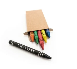 Pack 1-100 Colouring Wax Crayons Nursery Playgroup Kids Party Bag Fun Book 6 Pc - Picture 1 of 2