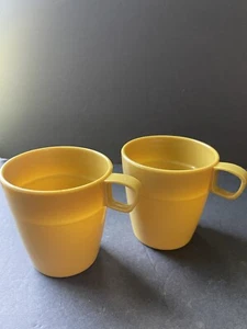 Shamrock Neatway Kaffeetasse (2) Gold Melamin 1960 Stapeltassen USA Retro - Bild 1 von 11