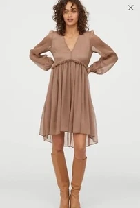 H&M Tunika Chiffon Minikleid Kleid rosè S 36 Sommerkleid Longbluse Dress rosa - Bild 1 von 3