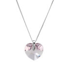 Lovely Heart Necklace W/Genuine Crystal 925 Sterling Silver 18in