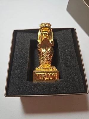 Papel Merlion Singapur chapado en oro peso 3" 6,5 oz nuevo Foto 1 de 3