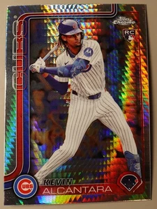 Kevin Alcantara 2025 Topps Chrome Prizm Refractor RC Chicago Cubs #173 - Picture 1 of 2