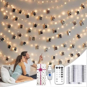 Gifts for Teenage Girls Photo Light: USB Powered 40Ft 120LED 50 Clear Clips -... - Picture 1 of 7